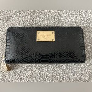 Michael Kors Python-embossed Continental Wallet